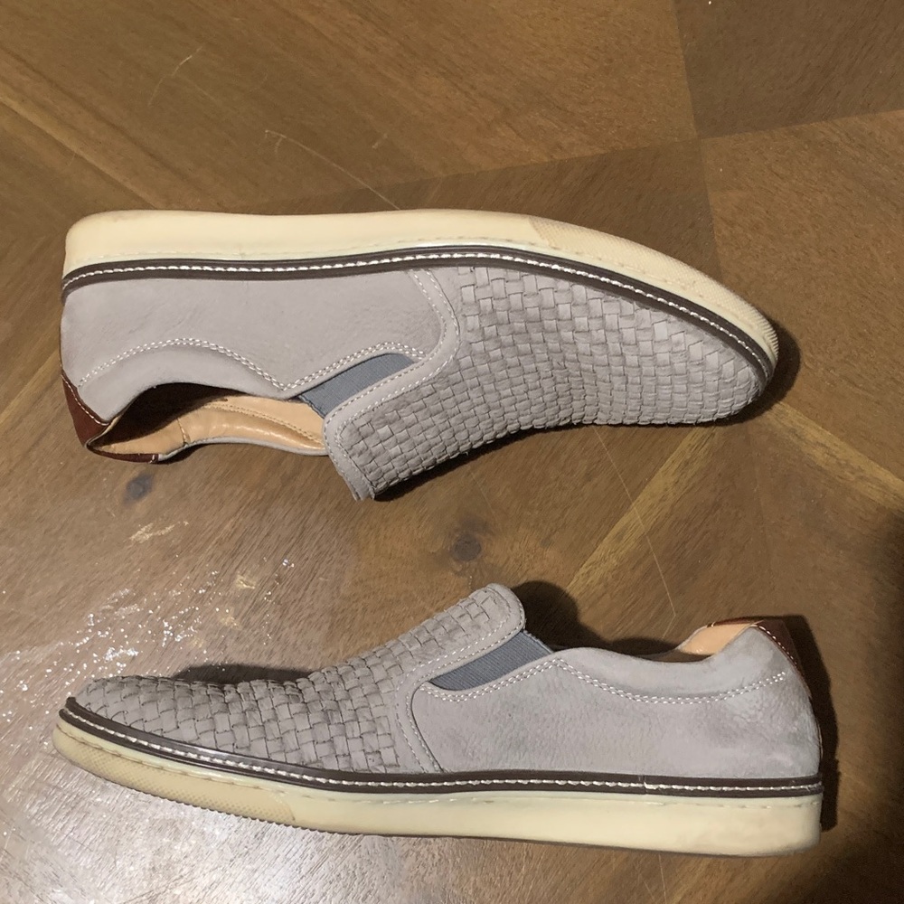 Johnston & Murphy Gray Woven Slip-On Loafers